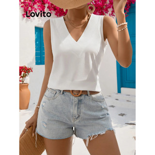 Lovito Casual Blusa Feminina Lisa Básica LBL09011