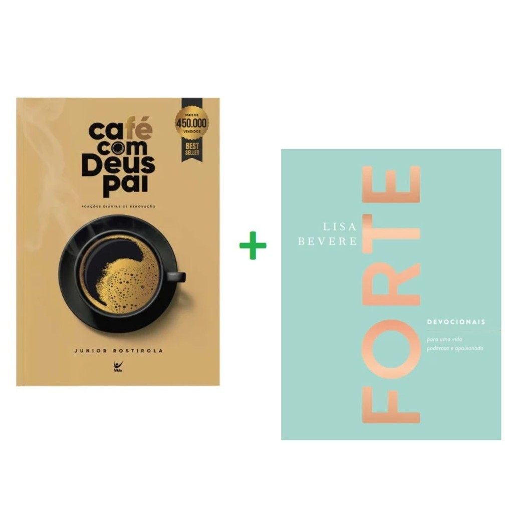 KIT 02 Devocionais | Café com Deus Pai  + Forte Lisa Bevere em Oferta na Shopee
