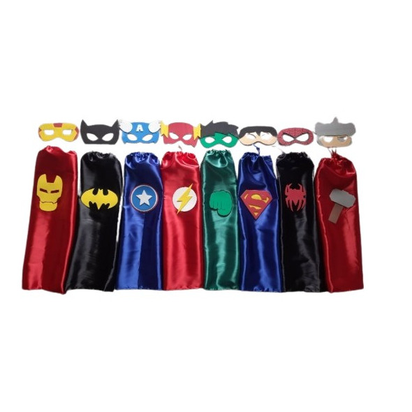 Fantasia Infantil Capa e mascara herois festa de 1 a 5 anos em Oferta na Shopee