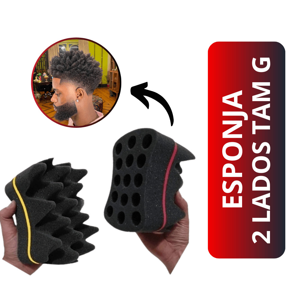 Esponja Nudred Buchinha de Enrolar Cabelo AfroStyle 2 Lados Tamanho G