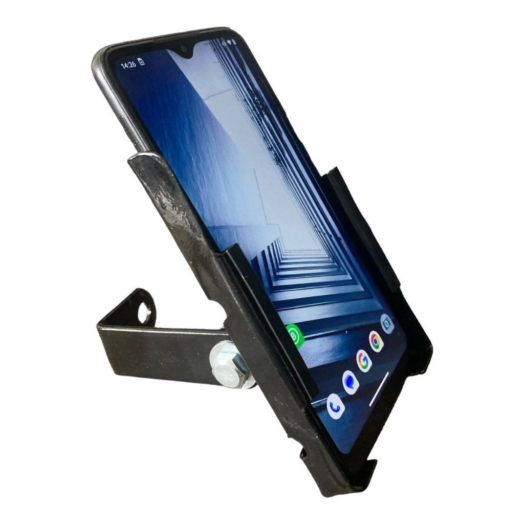 Suporte de Telefone Celular de Aço Para Motos e Bicicletas Guidão Retrovisor — imagem 2 de 2
