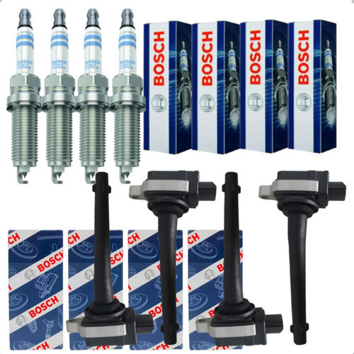Kit Jogo Bobina + Vela Ignição Bosch March Versa Tiida 2012 A 2014 em Oferta na Shopee