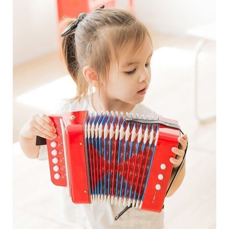 Sanfona Infantil Acordeon 3 Baixos 7 Teclas PARA Brinquedo De Tocar Real Toca De Verdade