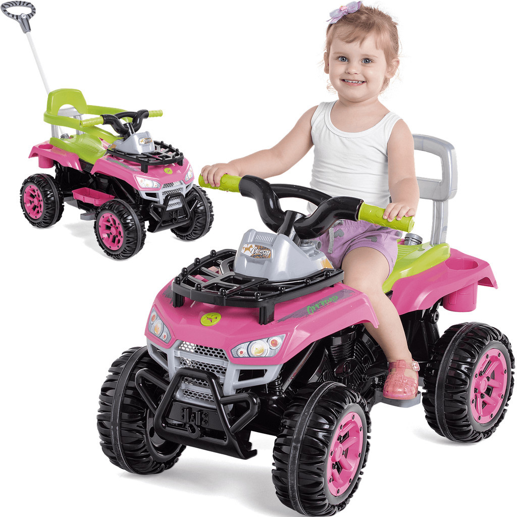 Carrinho de Passeio e Pedal Infantil Calesita Cross Up Rosa em Oferta na Shopee