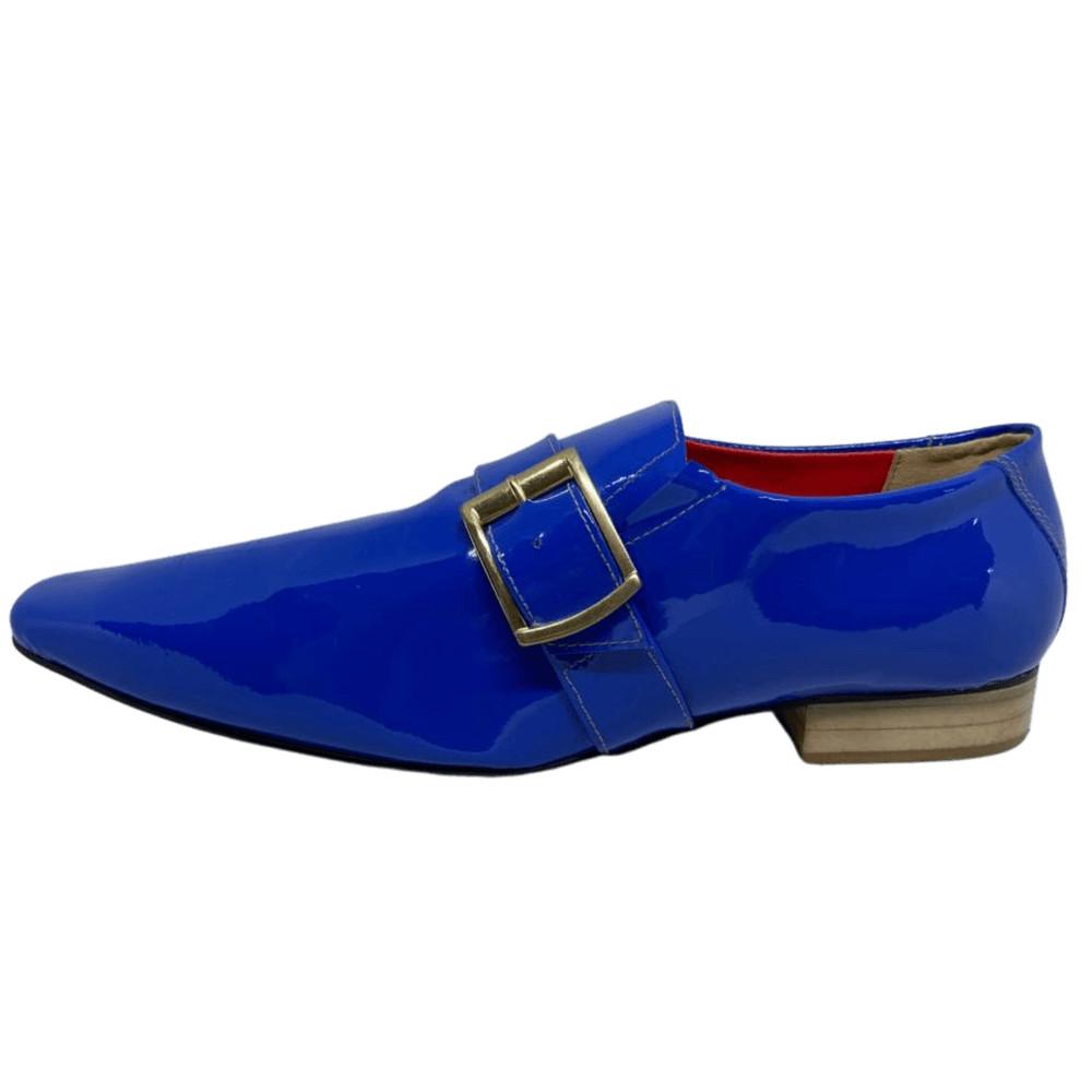Sapato Masculino Italiano em Couro Social Executivo Azul 568