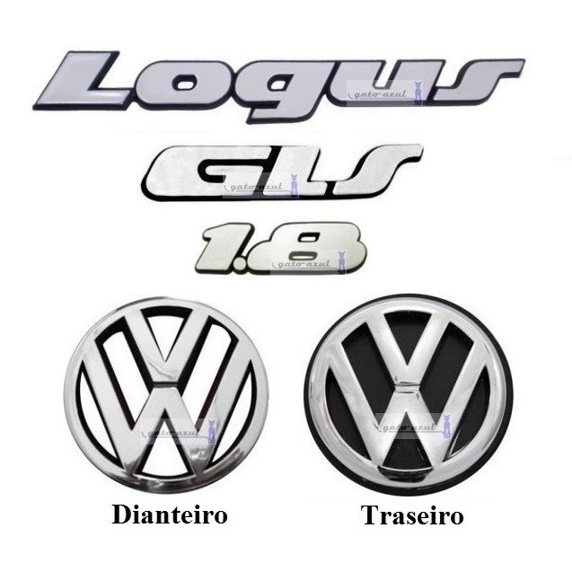 Emblemas Logus Gls 1.8 + Vw Dianteiro E Traseiro - 1993 À 97