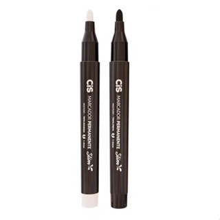 Caneta Marcador Permanente Multiuso Cis Slim Preta e Branca em Oferta na Shopee