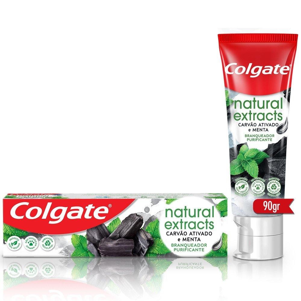 Creme Dental Colgate Natural Extracts Carvão Ativado e Menta 90g em Oferta na Shopee