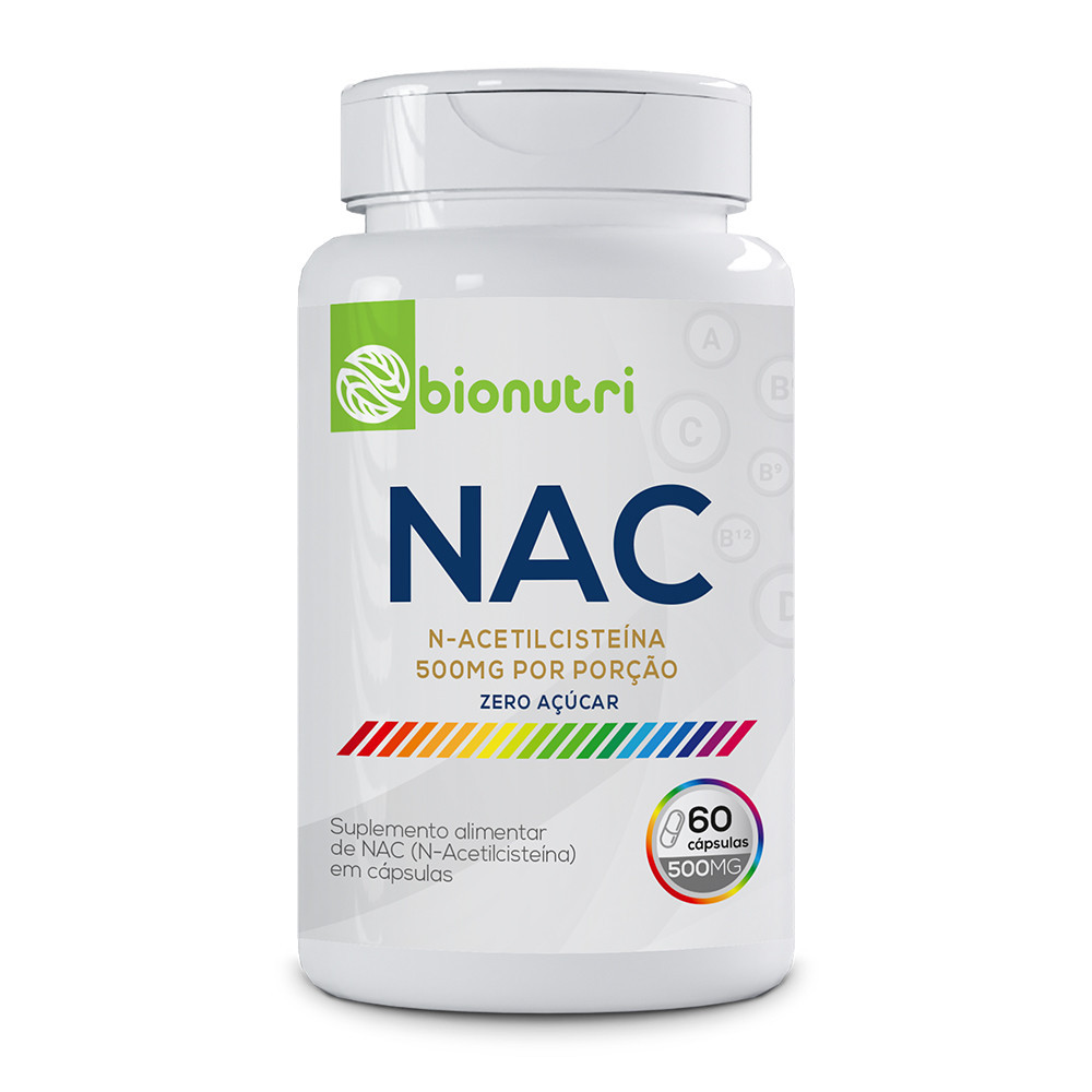 NAC N-Acetilcisteína 500mg 60 Cáps Antioxidante Fortalece Imunidade BIONUTRI em Oferta na Shopee