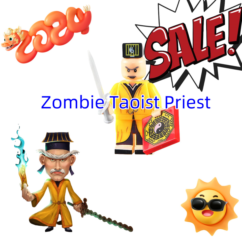 Compatível com LEGO Mini Zombie Taoísta Sacerdote Lin Zhengying Montagem Blocos de Construção Figura-Brinquedos de Montagem Infantil Artesanal Presente de Aniversário