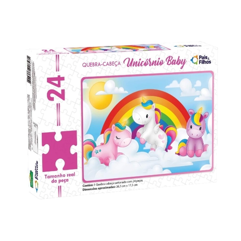Quebra-Cabeça Unicórnio Baby 24 Peças Pais e Filhos - 2157-1 em Oferta na Shopee