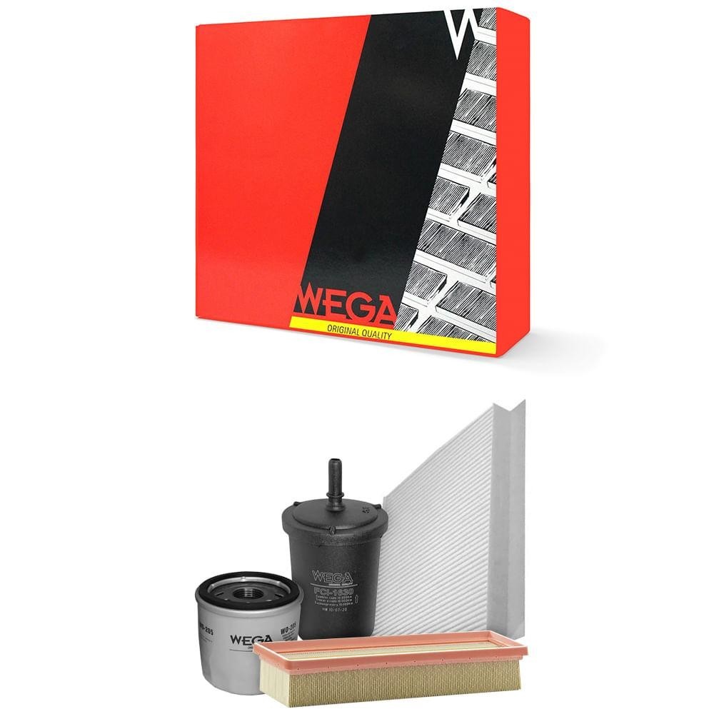 Kit Troca de Filtros Logan Sandero 1.0 16V Flex Wega WKL266 em Oferta na Shopee