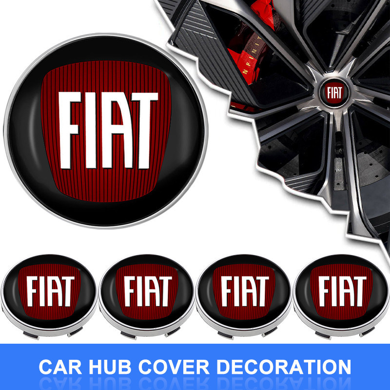 4 Pçs 56mm/60mm Capa De Aro De Carro Decalque Pneu Roda Centro Hub Tampa Adesivo Emblema Para Fiat 500 Punto 124 125 500