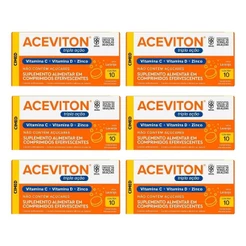 Kit 6 unidades Aceviton Tripla Açao 10 Cpr Efervecente