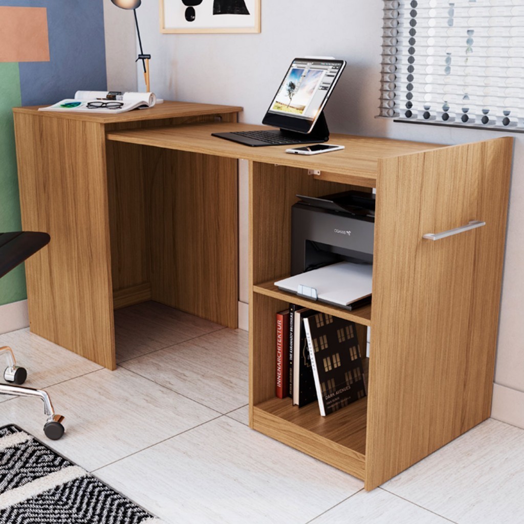 Mesa Escrivaninha Oculta Naturalle Mt105 - Decibal - Home & Living