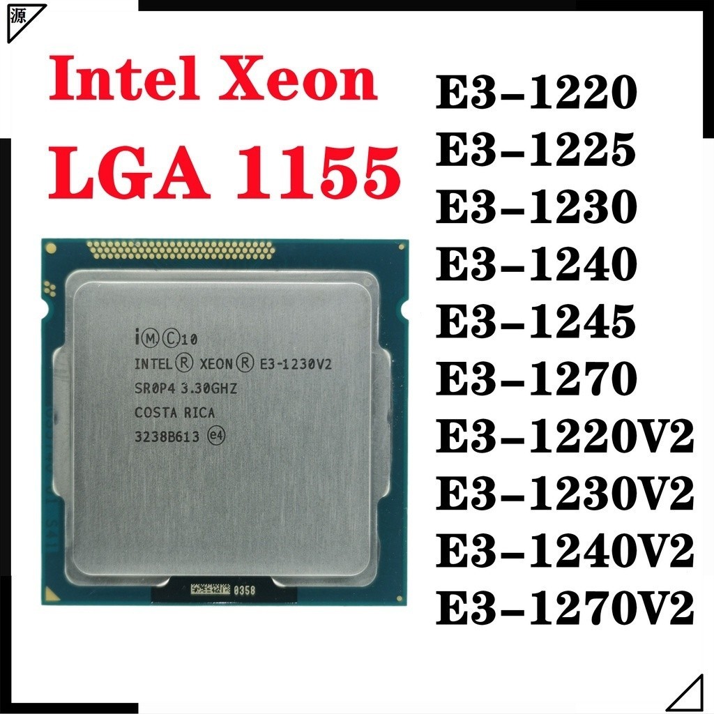 Intel Xeon E3 1220V2 1225 1230V2 1240 1245 1270V2 1275 1280 LGA 1155 Pinos H61 B75 P77 Placa-Mãe Com Suporte cpu 1155 Processador Usado