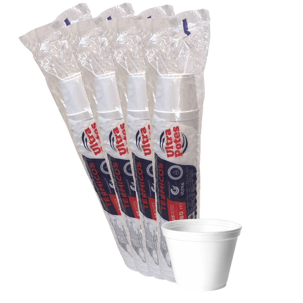 100 POTES DE ISOPOR 480ML DESCARTÁVEL TÉRMICO CALDO SOPA SORVETE AÇAÍ