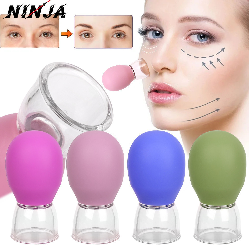 Ventosa A Vácuo De Vidro Jarra De Celulite Massajador-Para Rosto-Silicone , Macio , Portátil-Condicionamento Facial Sucção Queima De Gordura Cuidados Com Saúde