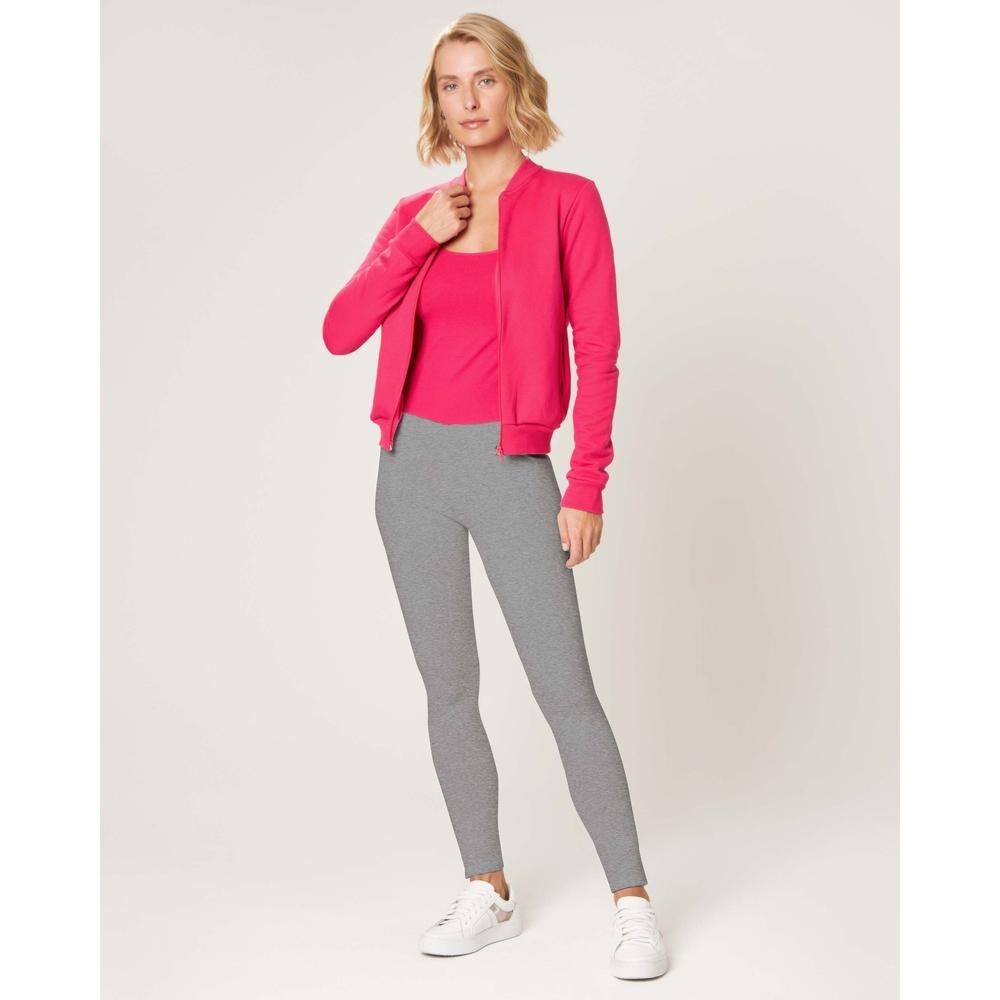 Calça Legging Básica Feminina Moletom Stretch Flanelado