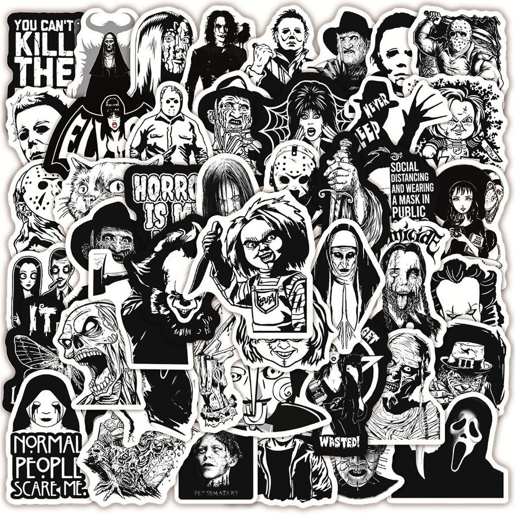 54 Adesivos Filmes Terror Horror Jason 13 Chucky Freddy It Stickers Clássicos Vinil PVC em Oferta na Shopee