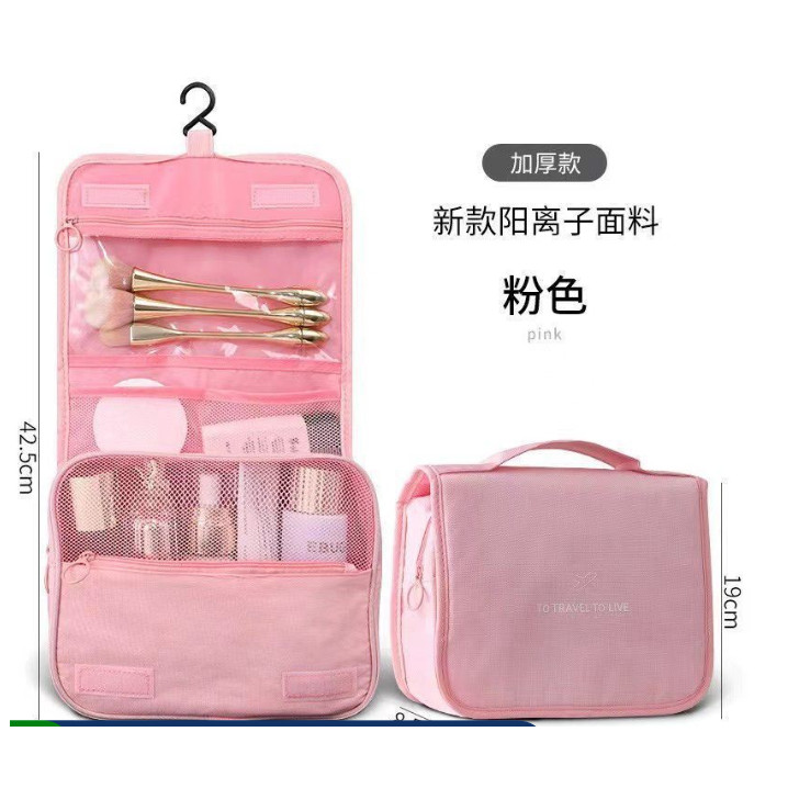 Nécessaire Bolsa Organizadora De Viagem Maquiagem Higiene Pessoal Com Divisória e Gancho Gancho Cabide Presente Prático