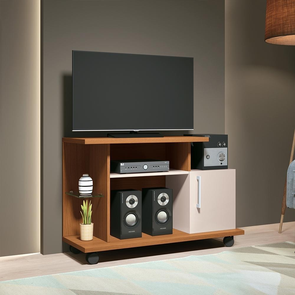 Rack Decorativo Compacto Frodo TV até 26 Pol Cinamomo/Off White G26 - Gran Belo