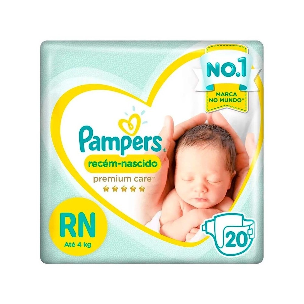 Fralda Infantil Pampers Premium Care RN Com 20 und