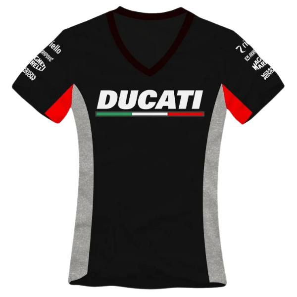 Camisa Allboy Esportiva Moto Feminina Ducati Preto