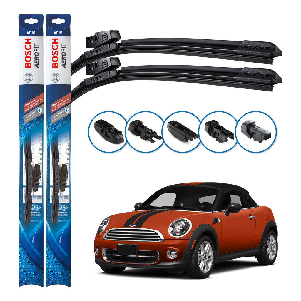 Par de Palhetas Limpador Parabrisa Multiclip Original Bosch Mini Cooper Coupe 2011 A 2016