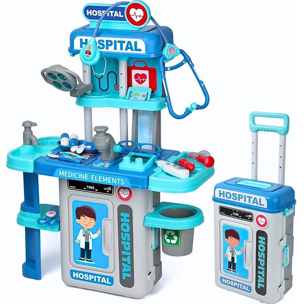 Maleta Kit Hospital Médico de Brinquedo com Acessorios - DMT7090 DMToys em Oferta na Shopee