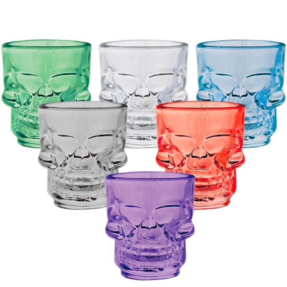 JOGO DE 6 COPOS PARA SHOT EM VIDRO 50ML COLORIDO - DYNASTY