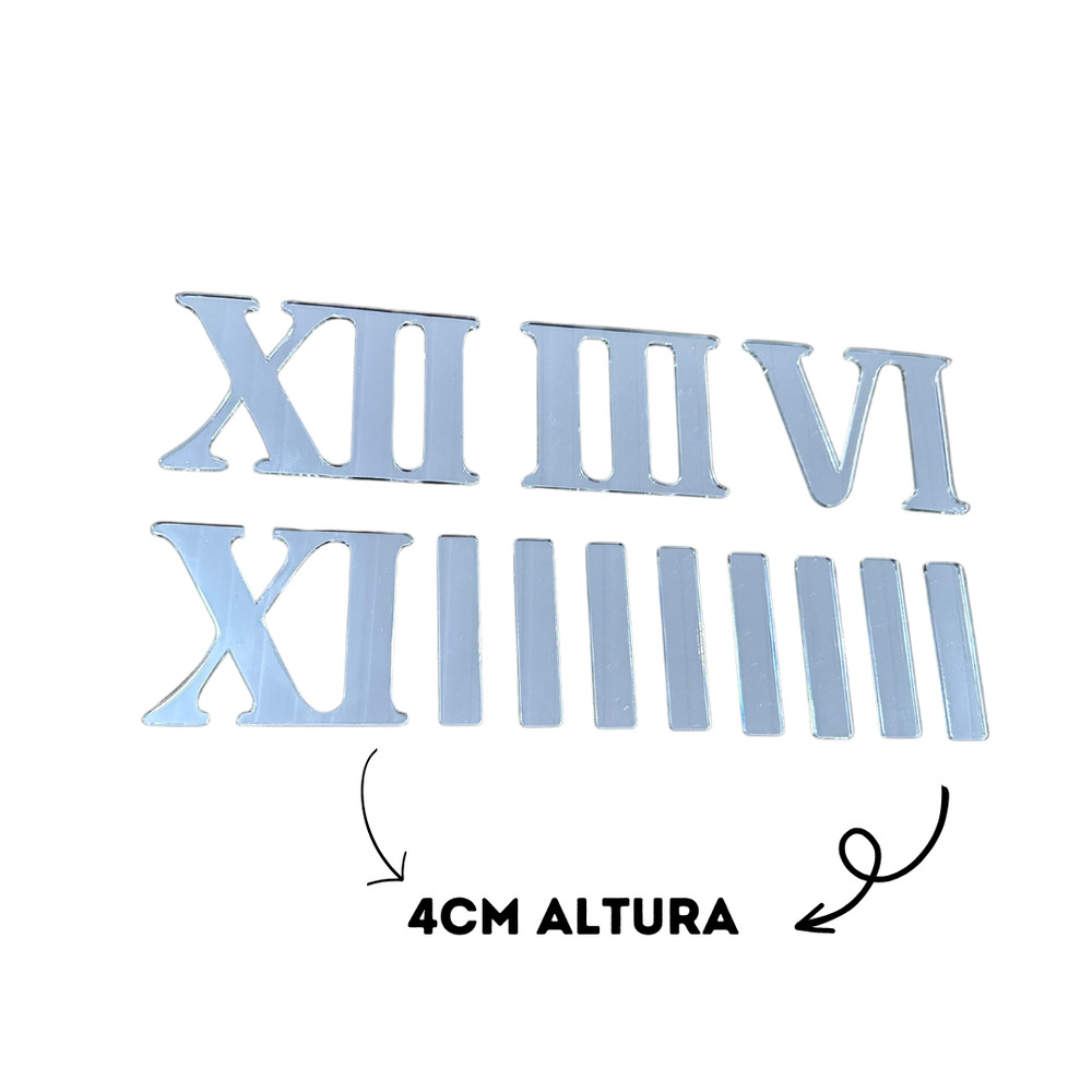 Kit Números Romanos para Relógio Prata Pequeno em Oferta na Shopee