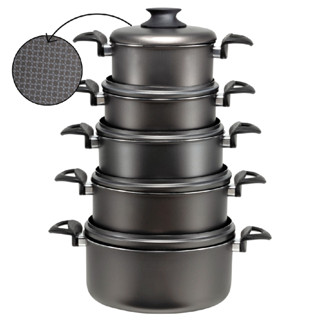 Jogo Conjunto de Caçarolas Grande 5 Peças 16 a 24  Antiaderente Teflon Top de Linha Kit em Oferta na Shopee