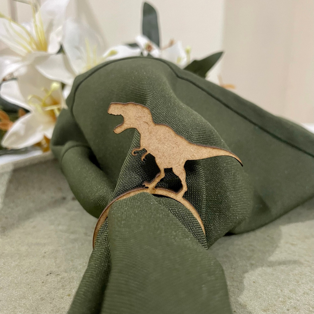 Kit 150 Porta Guardanapo MDF Cru T-Rex - Decoração e Artesanato