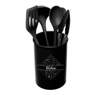5 Utensílios para Cozinha Lyor de Silicone Preto