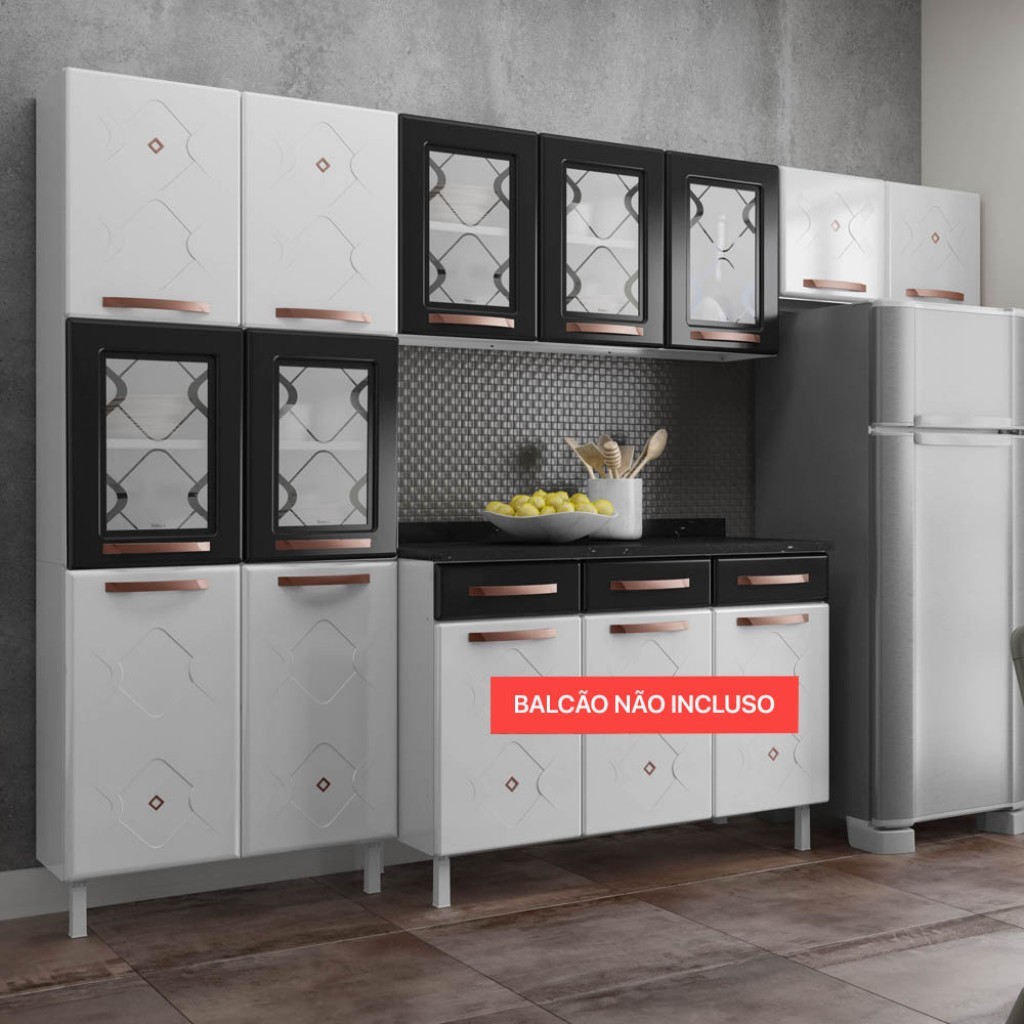 Cozinha de Aço Compacta Telasul Mirage New 5 Vidros 3 Peças