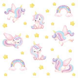 Adesivo de Parede Unicórnios para Quarto de Menina Infantil em Oferta na Shopee