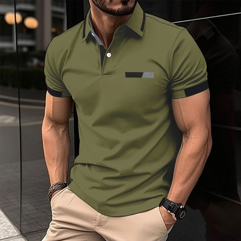 Camisas Pólo Musculares Masculinas , Em Estoque , Ajuste Fino , Manga Curta Seco De Golfe Masculino , Roupas cas