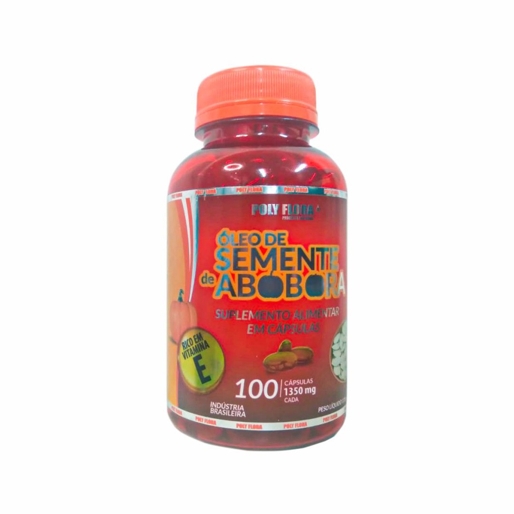 Óleo de Semente de Abóbora 100 Cápsulas 1350mg - Poly Flora em Oferta na Shopee