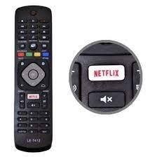 Controle Remoto Compatível Smart TV LED Philips LE-7412