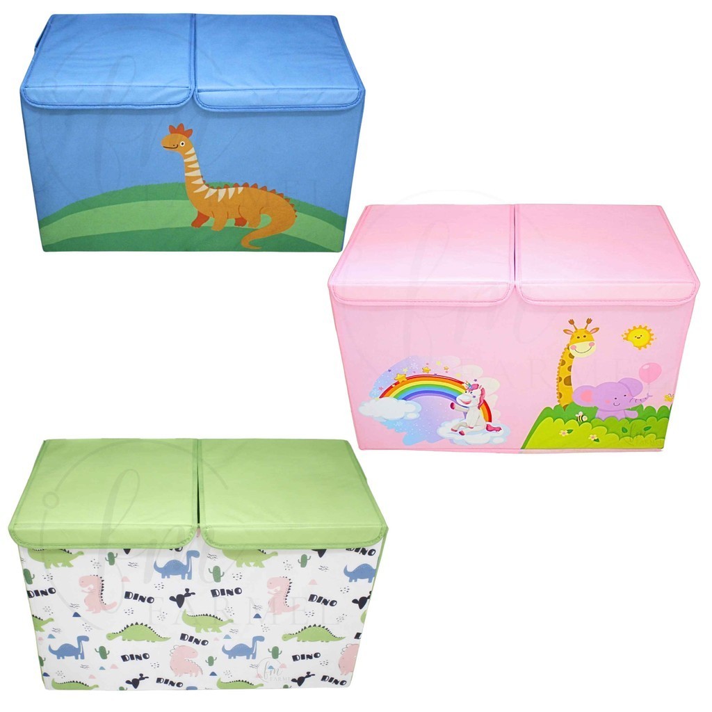 Bau De Brinquedos Caixa Organizadora Montável Estampado Estruturada 60x40 Ideal Para Quarto Infantil em Oferta na Shopee