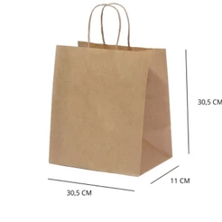 10~50 SACOLA KRAFT 30,5 X 11,5 X 30,5 (LC) - REF:0077(CHOCO)