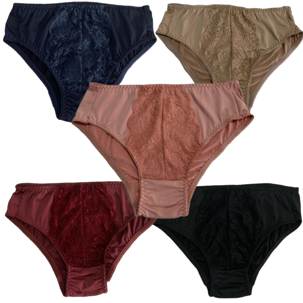 Kit 5 Calcinha Lingerie Feminina Calçola Conforto Com Renda Senhora Tangão Microfibra em Oferta na Shopee