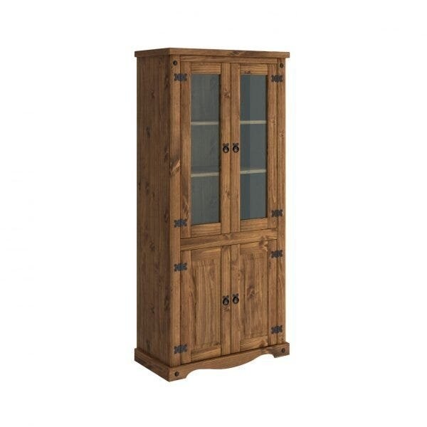 Cristaleira Armário 4 Portas Madeira Maciça Rustic Line - Home & Living