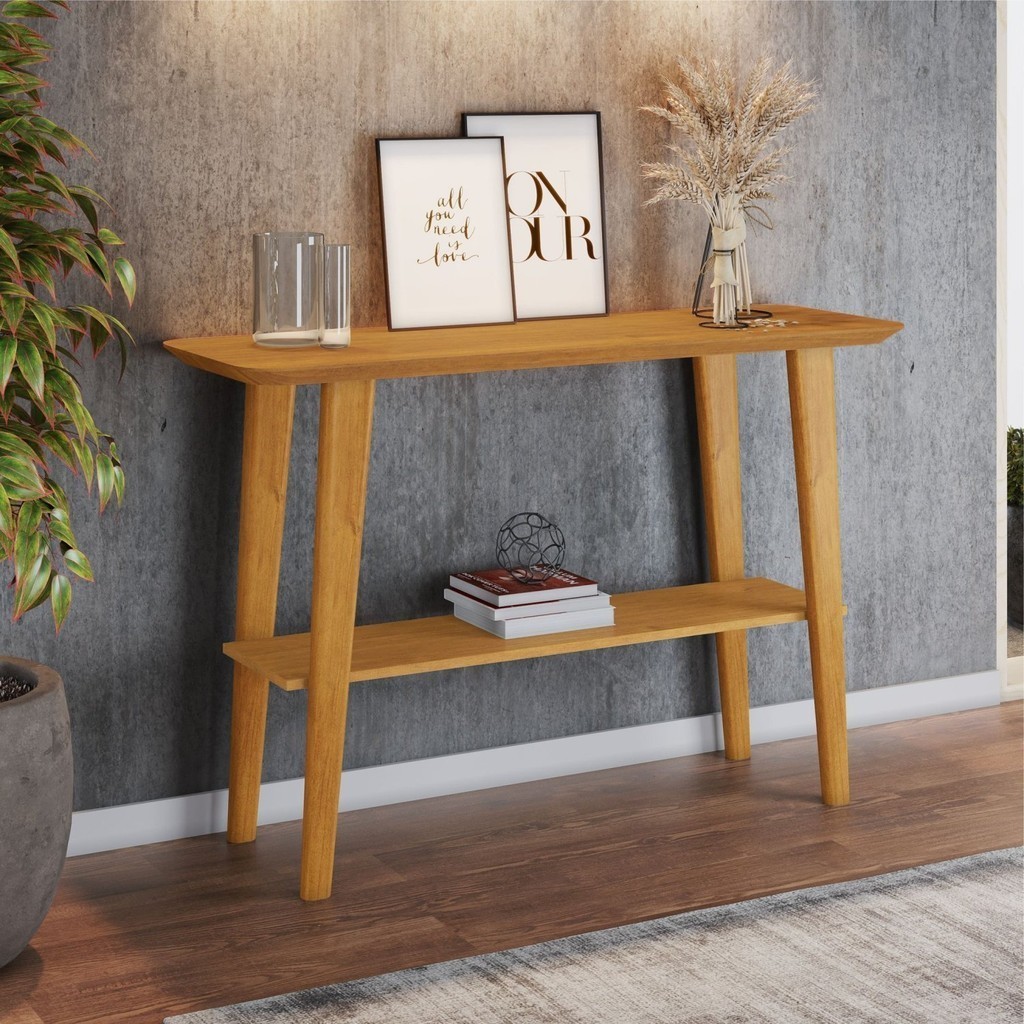 Aparador Retrô 1 Prateleira Pés Madeira Maciça 121cm Cinamomo Formoso Cinamomo em Oferta na Shopee