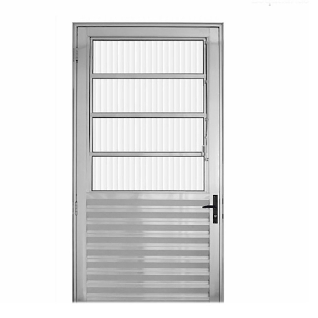 Porta de Alumínio com Basculante 210x70cm Hale Esquadrias Abertura Direita Cromado em Oferta na Shopee