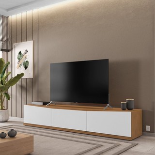 Rack Para TV até 60 Polegadas 180cm 2 Portas 1 Gaveta Eros Cedro/Branco em Oferta na Shopee