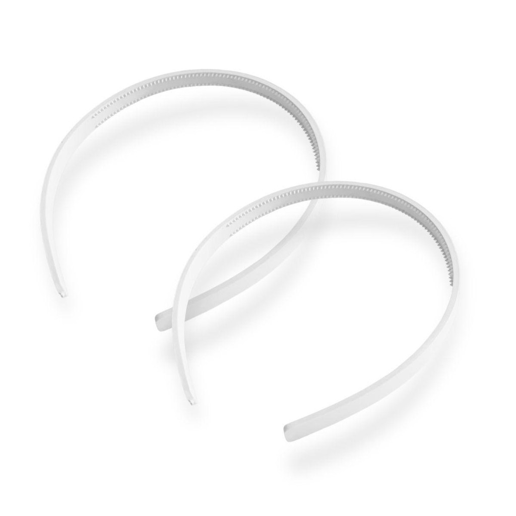 48 Tiara Branca Extra Fina Dente Dentinho Pente Arquinho Plástico Artesanato 5mm