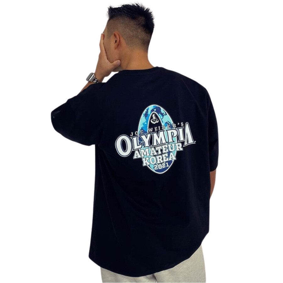Camiseta Oversized Confortável Esportiva Algodão Fitness Bodybuilding Camisetas Blusa
