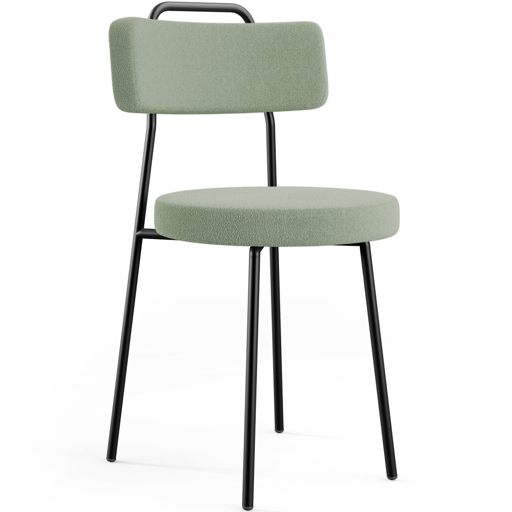 Cadeira Decorativa Estofada Para Sala De Jantar Barcelona L02 Bouclê Oliva - Lyam Decor